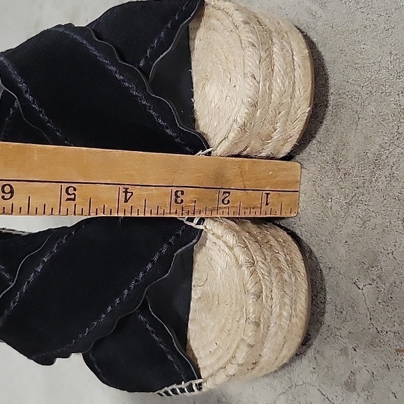 Marc Fisher LTD Black Boho Platform Wedges Espadrilles, Size 9M - Picture 4 of 10
